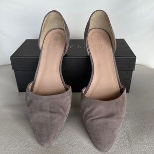 J. Crew Women's Gray Suede D’Orsay Flats - US 10
